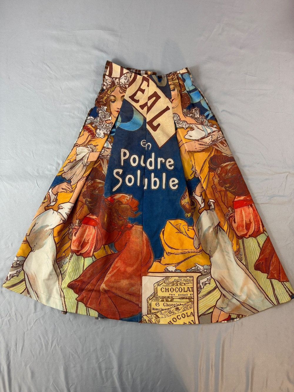 Vintage-Inspired Multicolor Graphic A-Line Skirt
